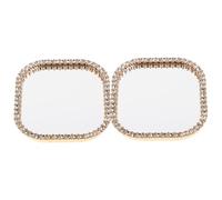 AUTSUPPL 2 pezzi Specchietto Adesivo per Cover Telefono Specchio Piccolo con Strass per Decorazione DIY Resistente e Portatile per Smartphone