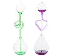 AUTSUPPL 2 Pezzi Spirale in Vetro Forma a Cuoricino Timer Liquido Sensibile al Calore e Termometro Decorativo Interni e Ufficio Effetto Rilassante e Design