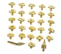 AUTSUPPL 2 Set Kit Pirografo Legno con Puntoni in Ottone Strumento Incisione Lettere per Legno Pelle e Carta Stamps per Branding e Progetti DIY Portatile e Completo per Artigianato Creativo