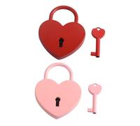 AUTSUPPL 2 set Lucchetti Forma di Cuore per Valigia e Armadietto Piccoli e Resistenti in Lega di Zinco Antiruggine con Chiave per Viaggi e Uso Quotidiano