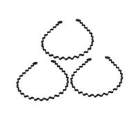 AUTSUPPL 3 Pezzi Cerchietti Ondulati per Uomo e Fasce Semplici e Comode Nero Adattabile Tutti gli Stili