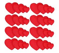 AUTSUPPL 32 Pezzi Toppe Termoadesive Ricamate Forma Cuore Rosse Patch Cucire e Stirare per Abbigliamento Jeans Cappelli Zaini Scarpe Decorazioni Fai da Te e Riparazioni