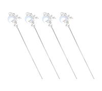 AUTSUPPL 4 Pezzi Forcine per Chioma Cinesi a Forma di Mezzaluna 18,5X2,8 CM in Metallo e Cristallo Leggero e Versatile per Donne Abiti Tradizionali Hanfu e Moderni