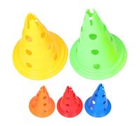 AUTSUPPL 5 Pezzi Coni da Allenamento in Plastica PE Fori | Alta Visibilità, per Esercizi in Cortile e Percorsi di Agilità, Uso Pali e Pattinaggio