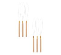 AUTSUPPL 6 pezzi Kit Uncini per Estensioni Capelli con Manico in Legno Ago Loop Crochet per Anellini e Treccine Accessorio Parrucchiere Antiscivolo per Micro Ring e