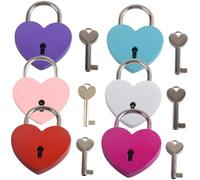 AUTSUPPL 6 Pezzi Mini Lucchetti Forma Cuore in Lucchetti Portagioie e Diario con Chiavi e Leggeri per Borse e Scatole Colori Misti Rosa Bianco Argento