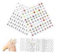 AUTSUPPL 7 Fogli Adesivi Viso Autoadesivi con Brillanti Decorazioni Glitterate per Festival Halloween Party Stelle Tiny e Gioielli Luminosi Facili Applicare e Resistenti