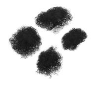 AUTSUPPL Accessori Chioma Afro Sintetici Bambini, Parrucche Afro Chignon Riccio con Fermaglio Invisibile, Set 4 Pezzi per Feste a Tema Cultura Nera e Travestimenti