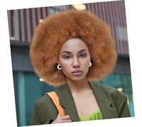 AUTSUPPL Afro Wig Donna Corto Riccio Sintetico Naturale Volume Soffice Cappuccio Traspirante per Cosplay Feste e Uso Quotidiano