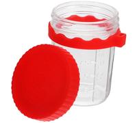 AUTSUPPL Barattolo Colazione in Vetro Rosso Coperchio, Portatile
