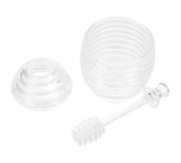 AUTSUPPL Barattolo per Sciroppo 265ml in Ps con Dosatore e Bastoncino Miscelatore, Contenitore Trasparente per Conservare Sciroppo a Casa, Facile da Osservare senza Sprechi