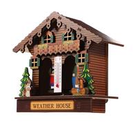 AUTSUPPL Barometro Termometro da Parete in Legno Elegante con Igrometro per Temperatura e Umidità, Decorazione da Parete ed Esterni