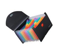 AUTSUPPL Cartella Organizer Espandibile con Chiusura Tre Lati Portadocumenti Compatto per Ricevute Carte e Fatture Scomparti Colorati Interni Design Moderno Nero