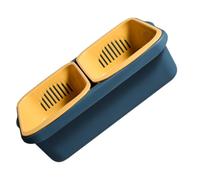 AUTSUPPL Cestino Doppio Strato per Conservazione Frutta e Scolapasta in Pp Blu, Design Pratico e Facile da Usare per Cucina, come Porta Oggetti Sottolavello