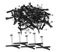 AUTSUPPL Clip per Chioma a Becco D'anatra Nero 100 Pezzi in Ferro Molla, Accessori Fai da Te Clip 4 Cm per Chioma Donna per Acconciature Handmade e DIY
