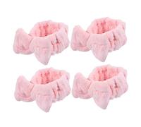 AUTSUPPL Confezione Da 4 Fasce Per Il Lavaggio Del Viso - Cerchietto Elastico Per - Morbido E Comodo Per Spa Yoga Corsa - Elegante Fascia Con Fiocco Per Donna