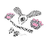 AUTSUPPL Costume Cane con Orecchie Flessibili Naso Aderente e Guanti senza Dita Accessori Cosplay in Confortevole per Ragazzi