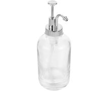 AUTSUPPL Dispenser Sciroppo Vetro con Pompa Argento Antigoccia per Bar Contenitore Riutilizzabile per Salse e Lozioni per Dosare Dolcificanti e Sciroppi Vari in Cucina