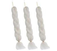 AUTSUPPL Extension Design a Treccia Sintetici Intrecciati per Chioma 3pezzi Materiale Filo ad Alta Temperatura Colore Bianco per Uso Quotidiano e Fancy Dress