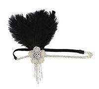 AUTSUPPL Fascia Flapper Piume e Nappa Accessorio Per Capelli Stile Anni Copricapo Per Donna Elegante e Classico Per Feste Tema e Matrimoni