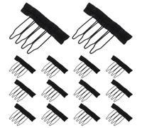 AUTSUPPL Fermagli per Parrucca con 4 in Metallo e Tessuto Nero, 30 in 3 Borse, Clip Resistenti e Comode per Cappucci per Parrucche e Accessori Chioma