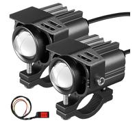 AUTSUPPL Motorcycle Fog Lights Led, LED Driving Lights, 2 Pezzi, 2x16W, 9-85V, Bicolore, per Tricicli