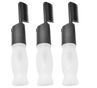 AUTSUPPL Set 3 Flaconi Applicatori per Olio Capelli con Pettine la Radice, Bottiglie Pet Trasparenti con Scala Chiara, per Tintura e Cura Professionale dei Capelli
