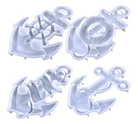 AUTSUPPL Stampo in Silicone per Decorazioni a Forma di Ancora 4 Pezzi, Riutilizzabile e Facile da Estrarre, per Creare Decorazioni da Parete in Stile Costiero Fai da Te