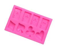 AUTSUPPL Stampo in Silicone per Dolci Forma Carte da Poker Rosa Multiuso per Decorazioni Dessert Fai-da-te per Gelatina e Sapone Creativo