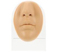 AUTSUPPL Strumento Per Pratica Piercing a Naso e Bocca in Silicone Flessibile, Viso Finto Con Supporto, Espositore Per Gioielli Da Esposizione e Addestramento Professionale