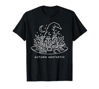 Autumn Aesthetic Witch Hat Line Art Maglietta