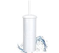 Autumn Alley Scopino e porta scopino per WC, decorazione moderna per il bagno, set di scopino per WC bianco zincato rustico