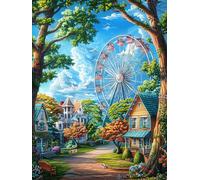 Autumn Amusement Park Rompicapo 300 Pezzi Per Regalo Di Battesimo Cartone Spesso Per Bambini Fairy Tale Wild Animals Fantasy Tema Baby Per Attività Educativa Con Confezione Regalo Da Passatempo 300 P
