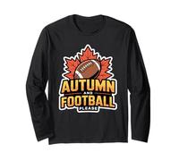 Autumn And Football Please Lover Fan Ball Leaves Maglia a Manica