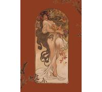 Autumn Art Nouveau Dot Grid Journal Inspired by Alphonse Mucha - Vintage Floral Bullet Dot Journal Notebook, Fall Aesthetic Notebook for Writing, Planning & Sketching, 6 x 9 inches 120 Pages