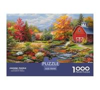 Autumn Barn Landscape Premium Paper Material Fun Brain Teaser Game, Evening Relaxation And Holiday Indoor Activities 70x50cm/1000pcs