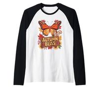 Autumn Bliss Farfalla Foglie Scoiattolo Maglia con Maniche Raglan