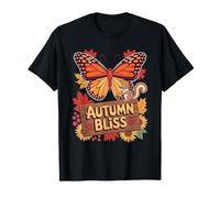Autumn Bliss Farfalla Foglie Scoiattolo Maglietta