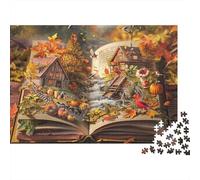 Autumn Book Magic_1 Puzzle 1000 Pezzi in Cartone Qualità Premium Per Adolescenti Riunioni Amici Passare Il Tempo Regalo Non Deformabile 52x38cm/1000pcs