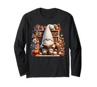 Autumn Book Reading Themed Thanksgiving GNOME Dad for Fall Maglia a Manica