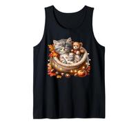 Autumn Cat Graphic for Kitten Mom And Cat Grandma Cute Fall Canotta