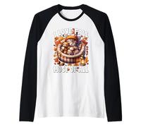 Autumn Cat Graphic for Kitten Mom I Love Fall Most of all Maglia con Maniche Raglan