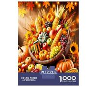 Autumn Corn Pumpkin 1000 Pezzi Puzzle Classico Harvest Abundance Joy Puzzle Per Adulti Cartone Riciclato - Sfida Educativa, Gioco in Casa, Regalo Geniale Per I Principianti 38x26cm/1000pcs