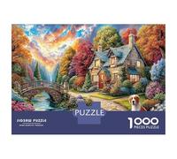 Autumn Cottage Puzzle 1000 Pezzi Per Adulti, Puzzle 1000 Pezzi Stone Bridge Sfida Impossibile Giochi Educativi Giochi Per La Decorazione Della Casa 38x26cm/1000pcs