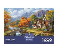 Autumn Cottage Scene Durable Interlocking Pieces Fun Hobby for Spare Time, Evenings, Weekends And Holiday Breaks 70x50cm/1000pcs