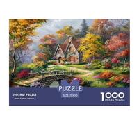 Autumn Cottage Scene Durable Interlocking Pieces Fun Hobby for Spare Time, Evenings, Weekends And Holiday Breaks 70x50cm/1000pcs