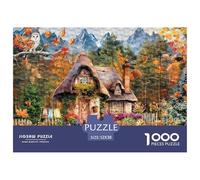 Autumn Cottage Scene Durable Paper Construction Fun Challenging Game, Suitable for Adults And Teenagers in Relaxing Hours 52x38cm/1000pcs