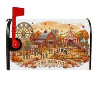 Autumn County Fair Scene - Coperture magnetiche per cassetta postale, 53 x | Scena della fiera della contea, copertura della cassetta delle lettere, animali da fattoria, fienile rustico