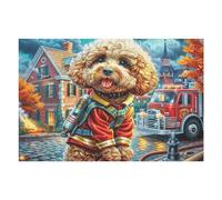 Autumn Cute Teddy Dog Puzzle 1000 Pezzi Sfida Intellettuale Avanzata Animal Pet Wildlife Rompicapo Per Menti Acute Esercizio Cerebrale Stimolo Mentale Regalo Per Person 1000 PCS