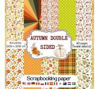 Autumn Double Sided Scrapbooking Paper: Collection of decorative fall theme pattern craft paper for scrapbooking, decoupage, collage, card making, and DIY crafts projects